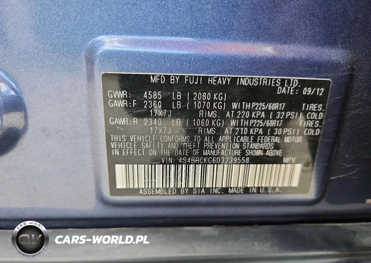 2013 Subaru Outback 2.5I Limited VIN:4S4BRCKC6D3239558 - 13