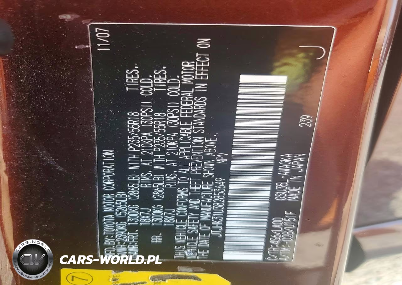2008 Lexus Rx 350 VIN:JTJHK31U382853649 - 14