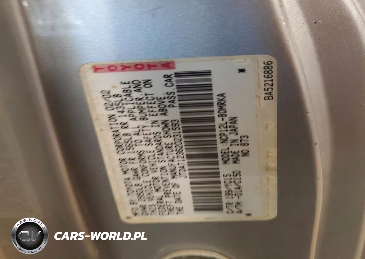 2002 Toyota Echo Base VIN:JTDAT123620231593 - 12