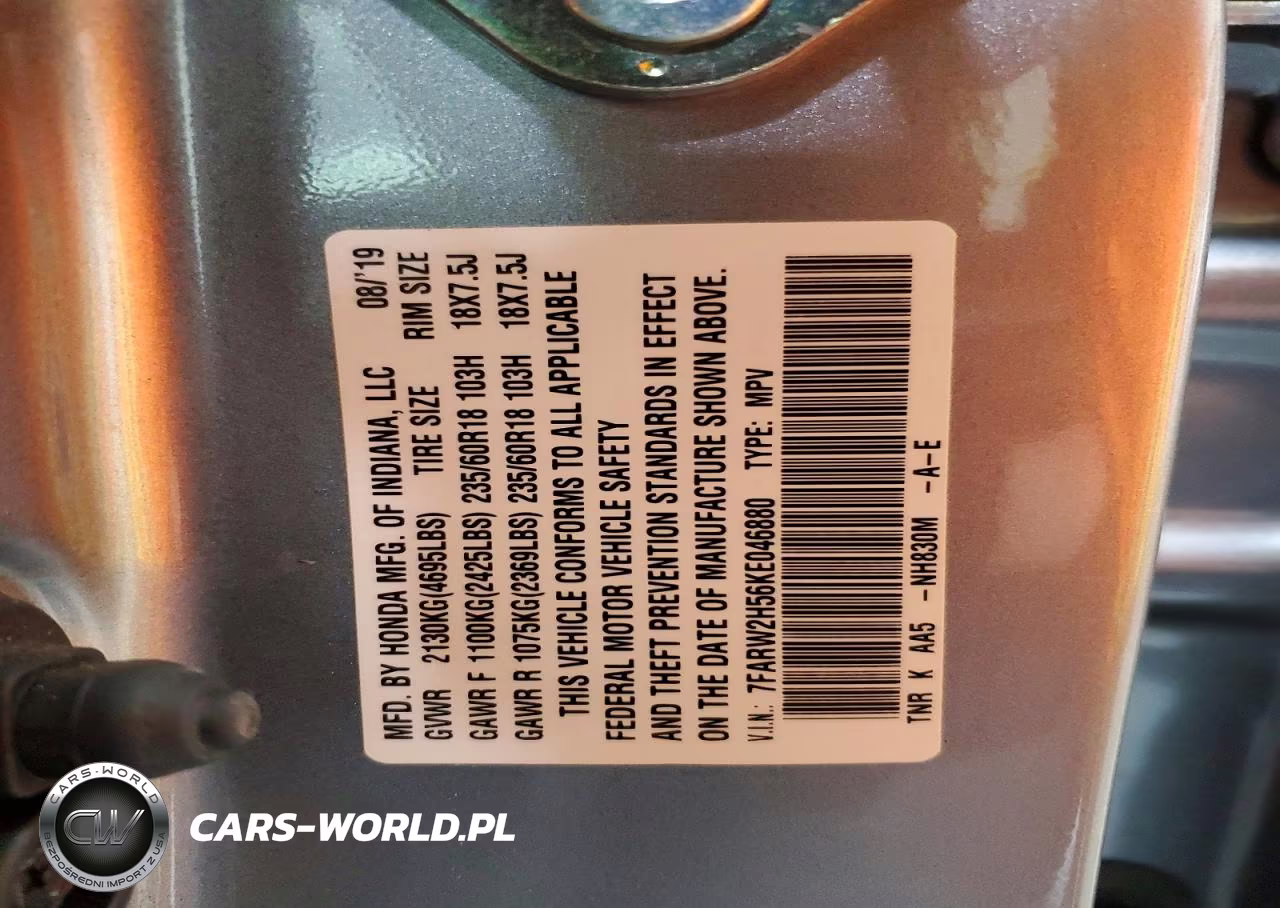 2019 Honda Cr-V Ex VIN:7FARW2H56KE046880 - 14