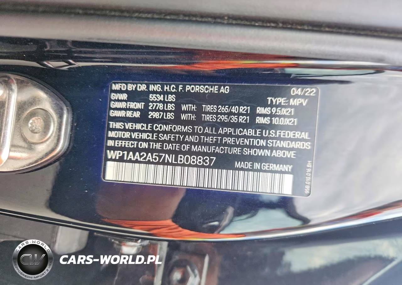 2022 Porsche Macan VIN:WP1AA2A57NLB08837 - 12