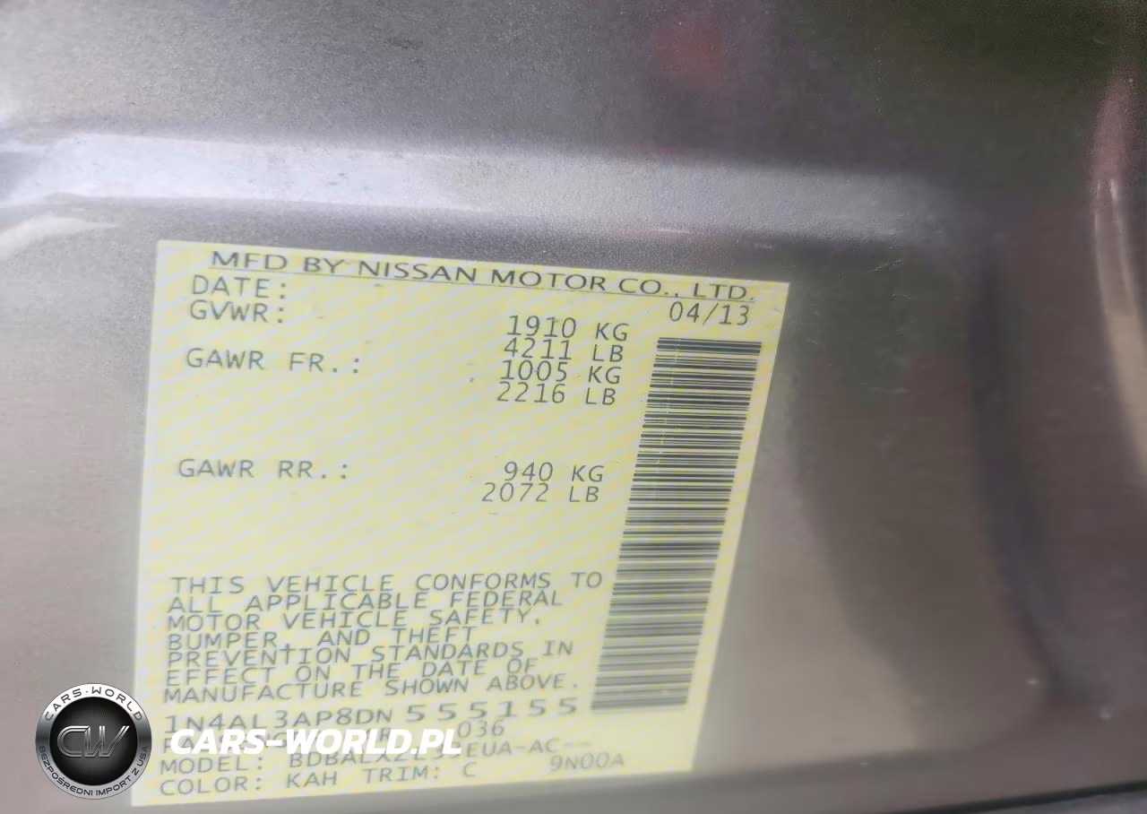 2013 Nissan Altima 2.5 VIN:1N4AL3AP8DN555155 - 12