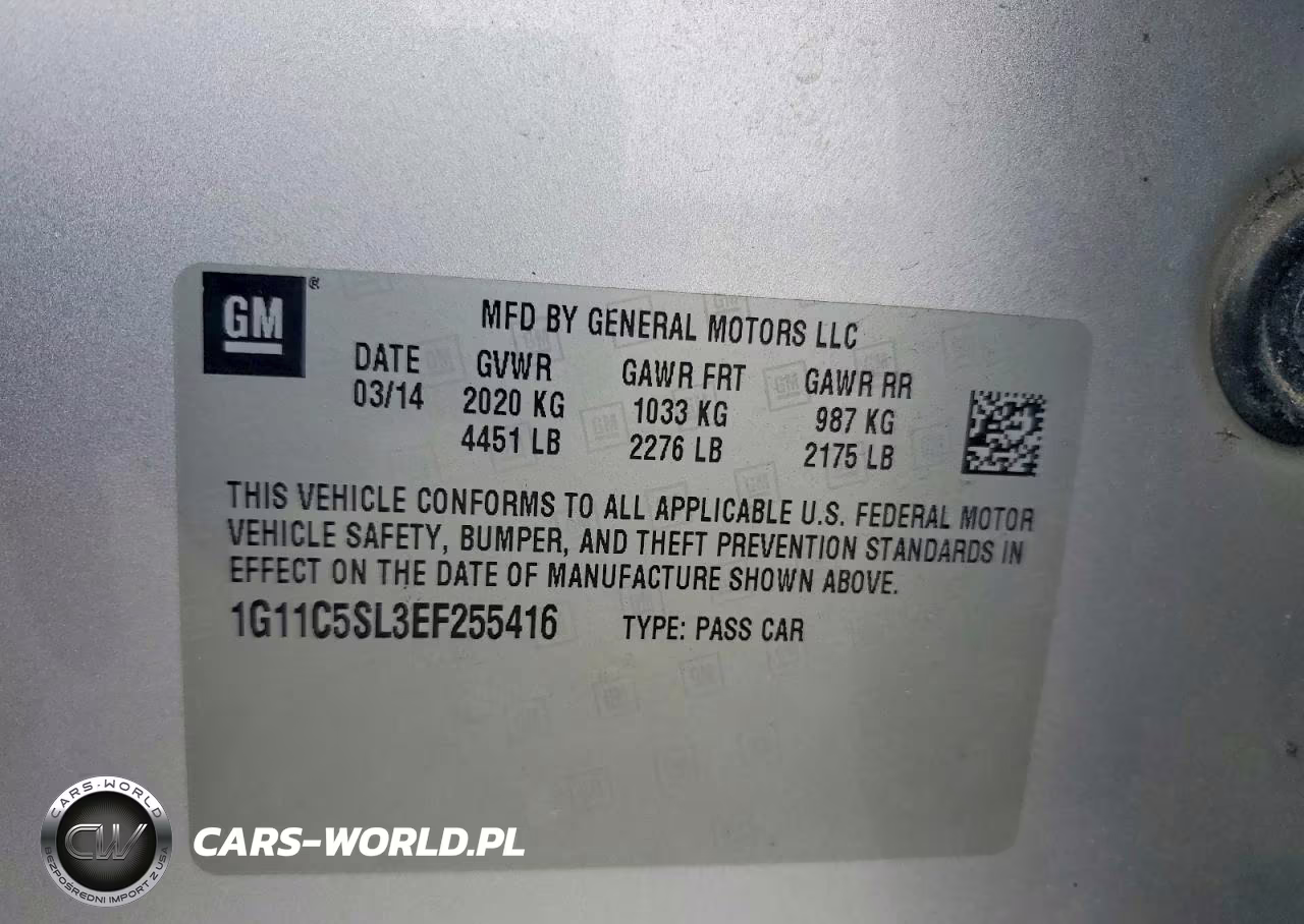 2014 Chevrolet Malibu 1Lt VIN:1G11C5SL3EF255416 - 12