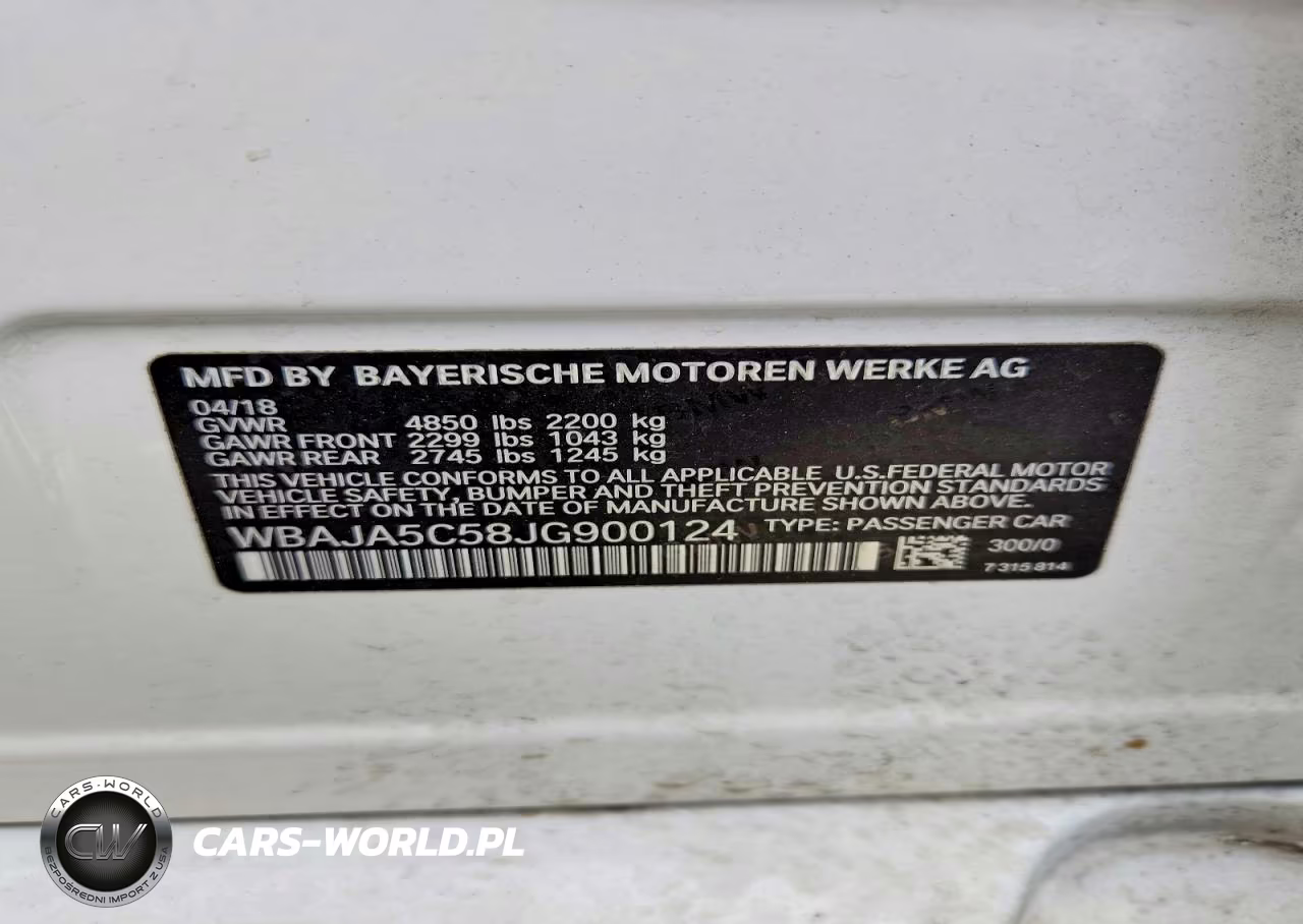 2018 BMW 530 I VIN:WBAJA5C58JG900124 - 12