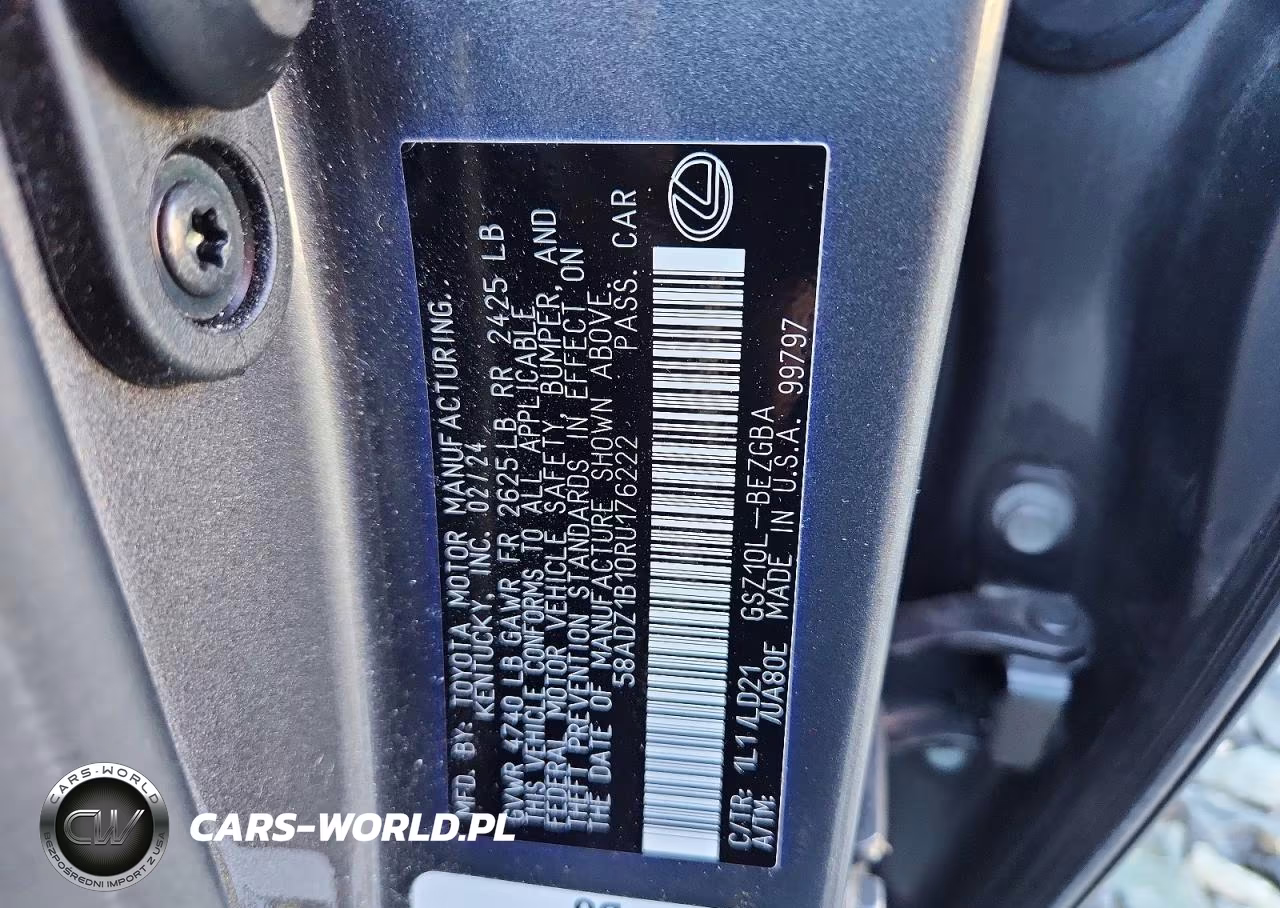 2024 Lexus Es 350 Base VIN:58ADZ1B10RU176222 - 12