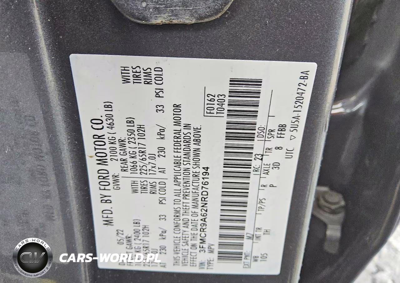 2022 Ford Bronco Sport VIN:3FMCR9A62NRD76194 - 13