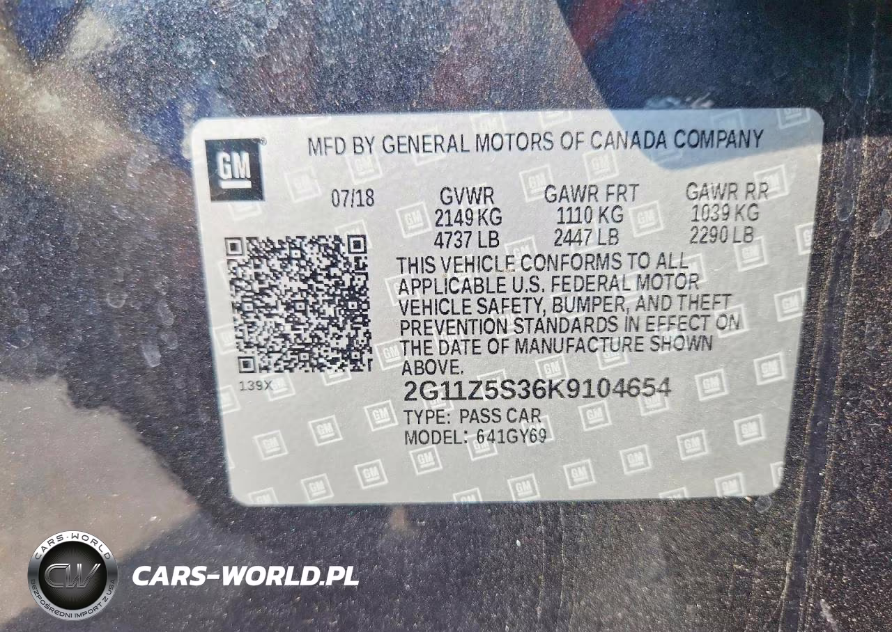 2019 Chevrolet Impala Lt VIN:2G11Z5S36K9104654 - 13
