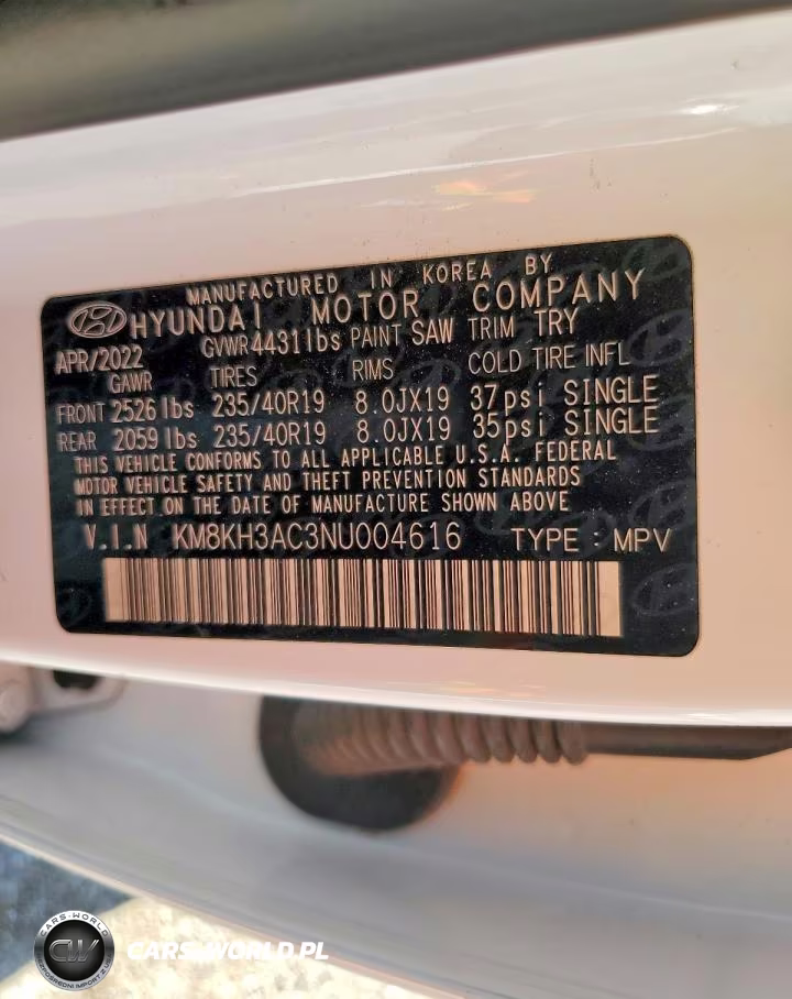 2022 Hyundai Kona N Base VIN:KM8KH3AC3NU004616 - 12