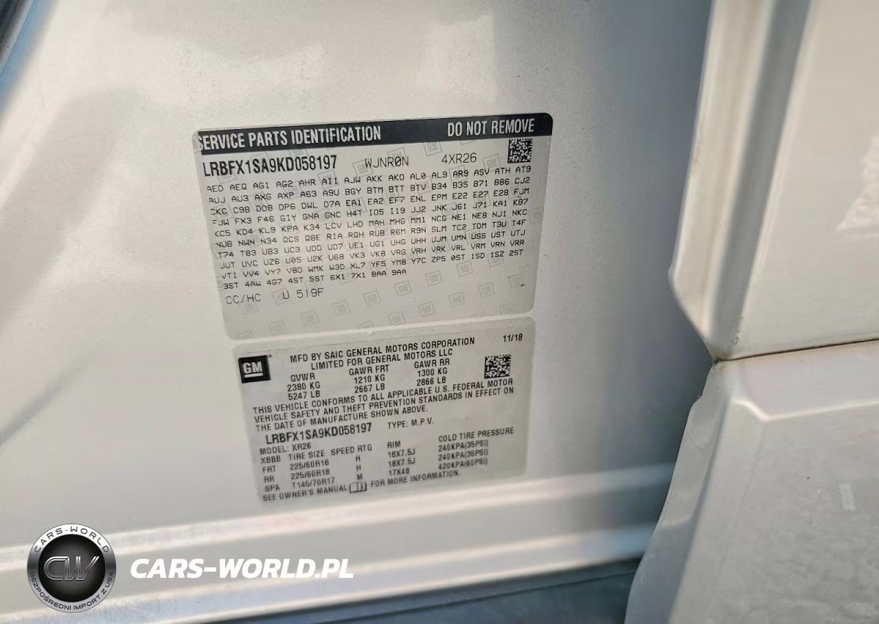 2019 Buick Envision Preferred VIN:LRBFX1SA9KD058197 - 13