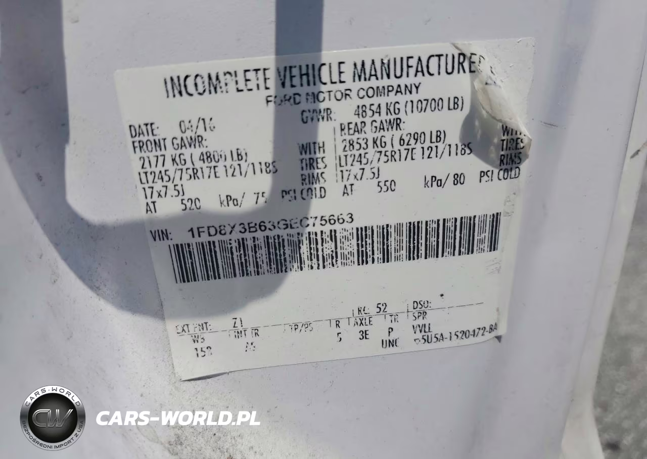 2016 Ford F350 Super Duty VIN:1FD8X3B63GEC75663 - 12