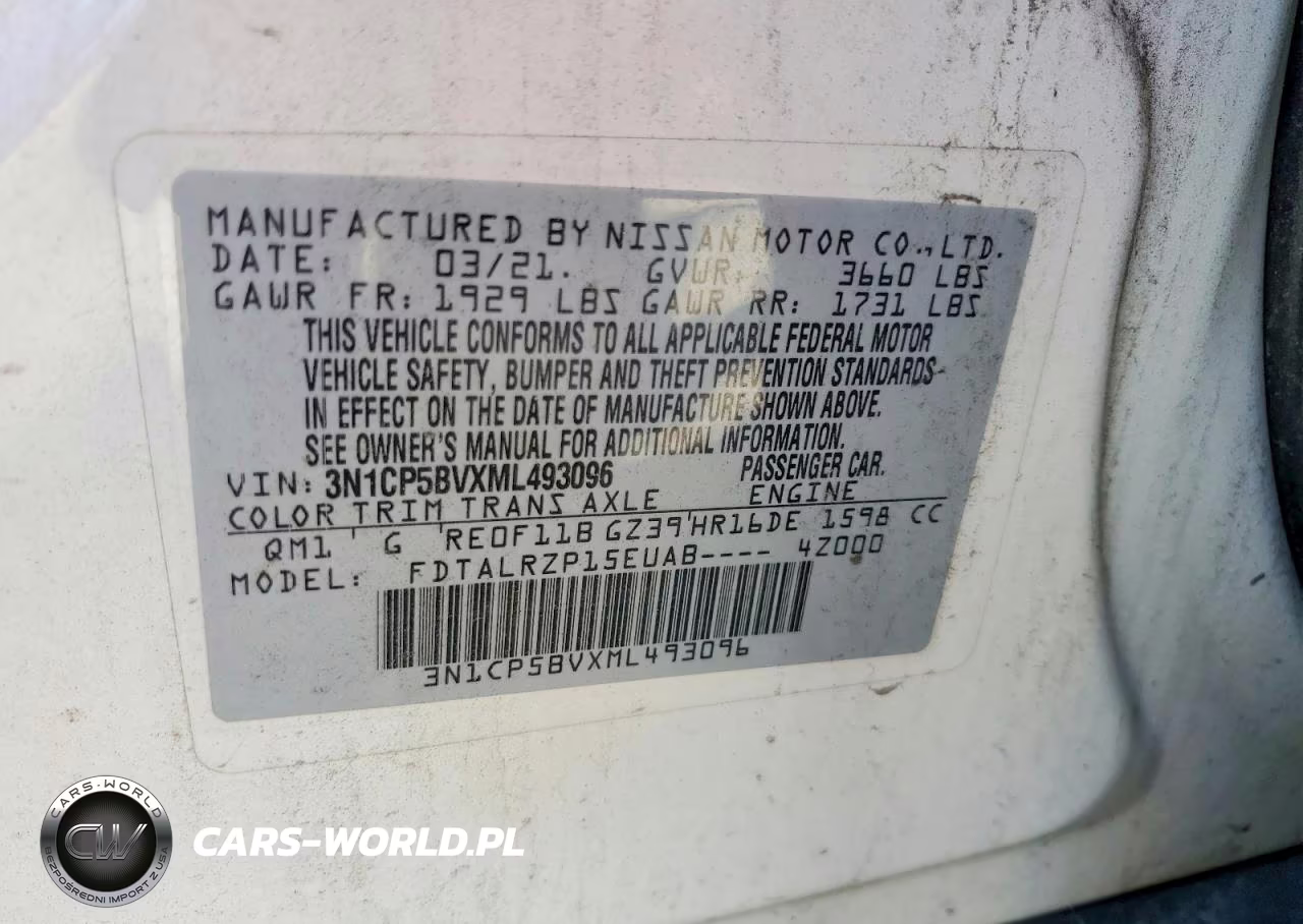 2021 Nissan Kicks S VIN:3N1CP5BVXML493096 - 13