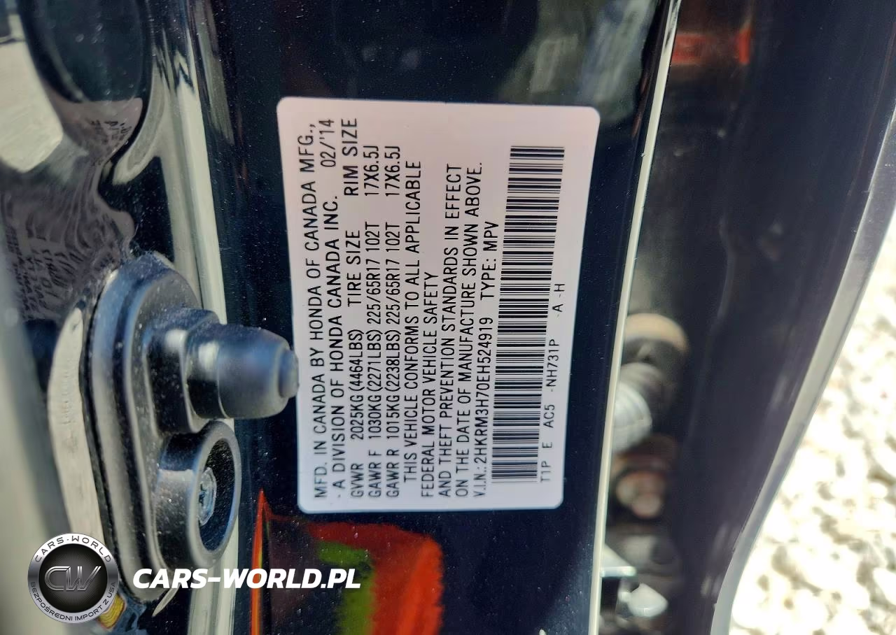 2014 Honda Cr-V Exl VIN:2HKRM3H70EH524919 - 12