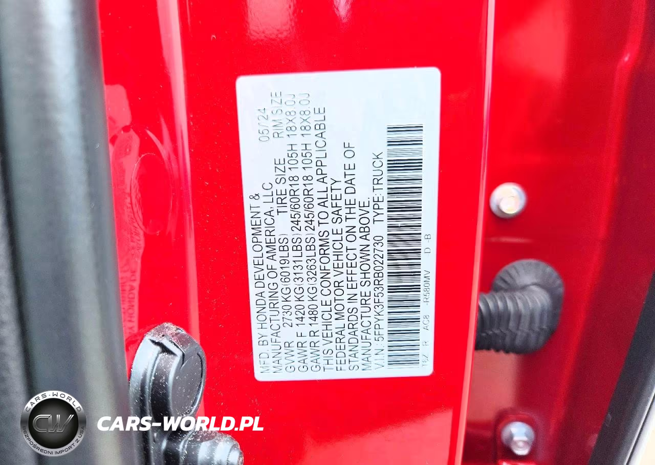 2024 Honda Ridgeline Rtl VIN:5FPYK3F53RB022730 - 13
