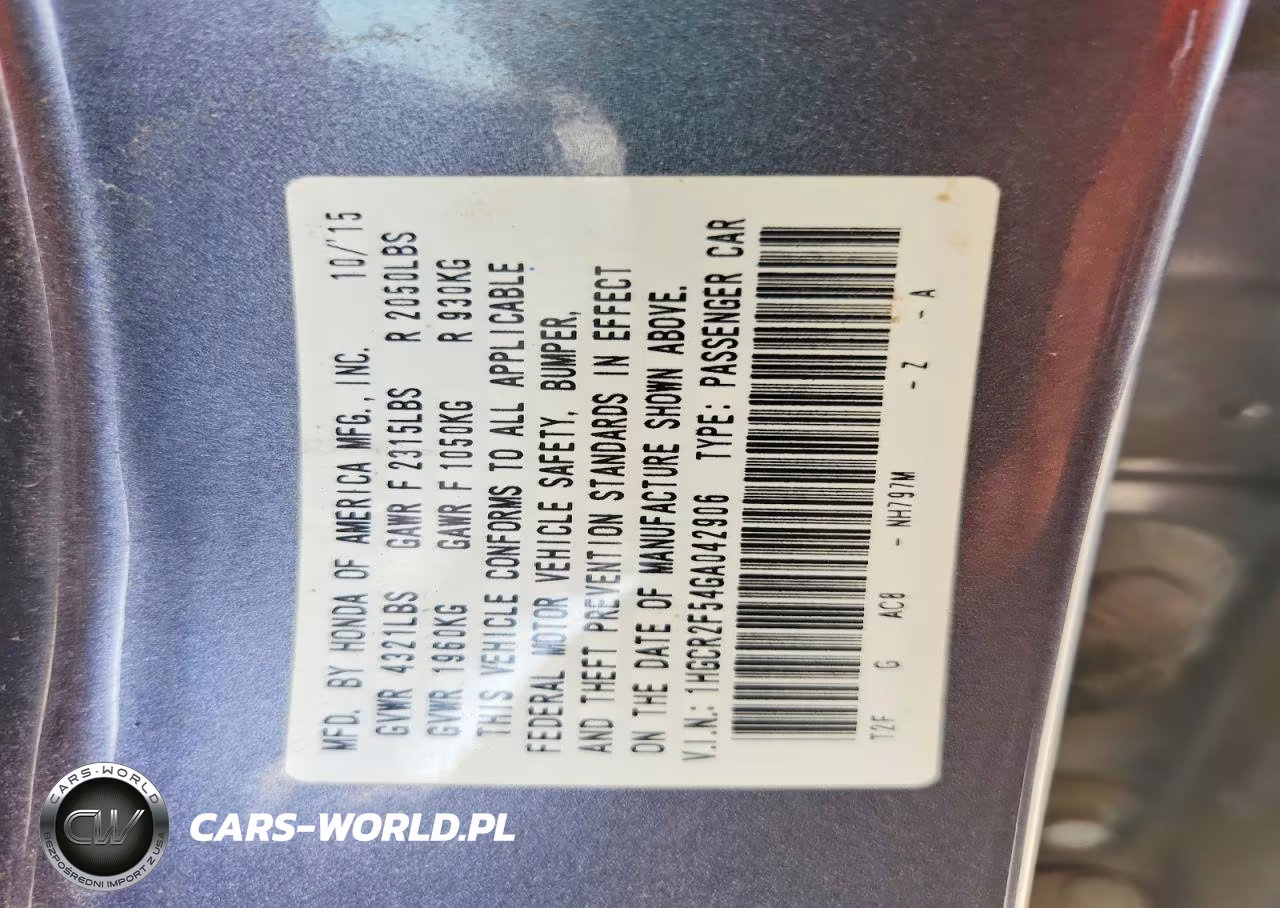 2016 Honda Accord Sport VIN:1HGCR2F54GA042906 - 12