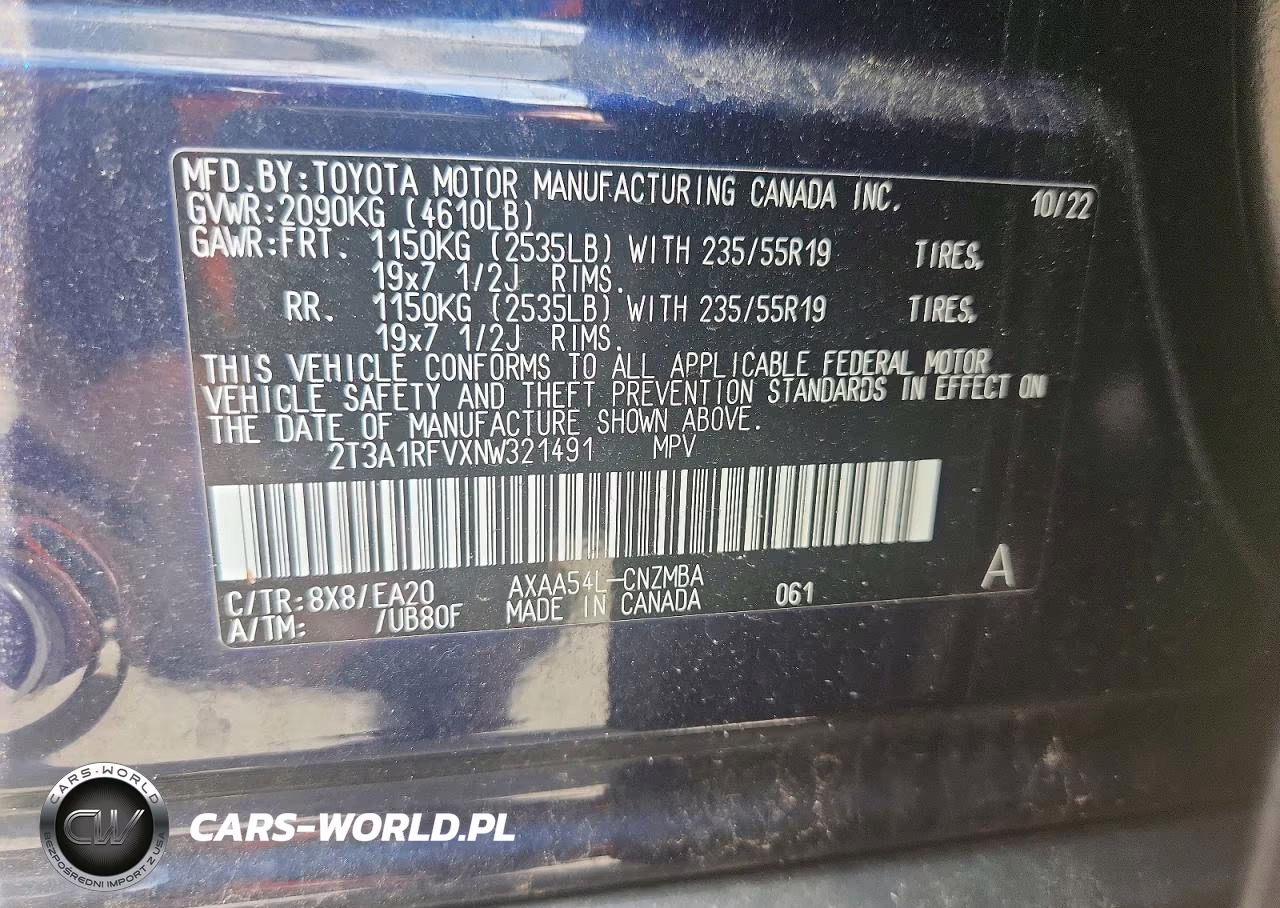 2022 Toyota Rav4 Xle Premium VIN:2T3A1RFVXNW321491 - 12
