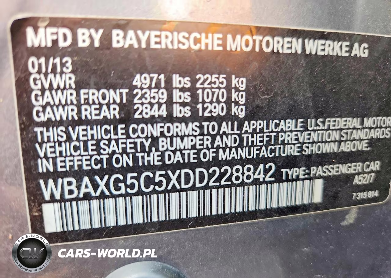 2013 BMW 528 I VIN:WBAXG5C5XDD228842 - 12