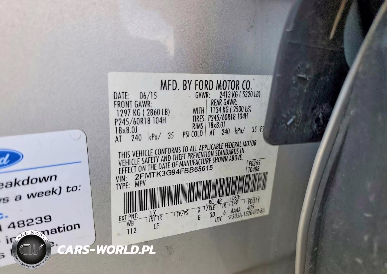 2015 Ford Edge Se VIN:2FMTK3G94FBB65615 - 13