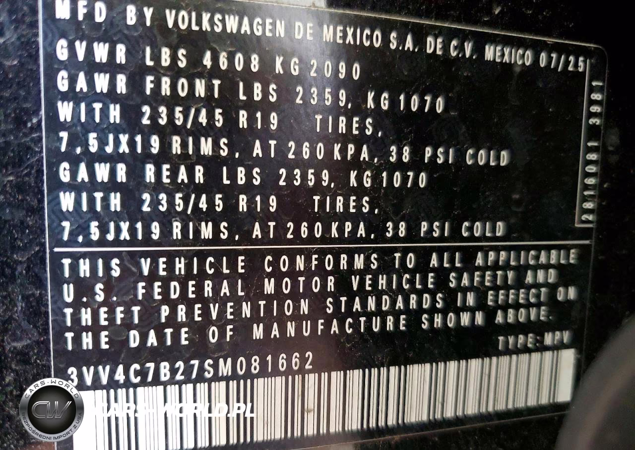 2025 Volkswagen Taos Sel VIN:3VV4C7B27SM081662 - 13