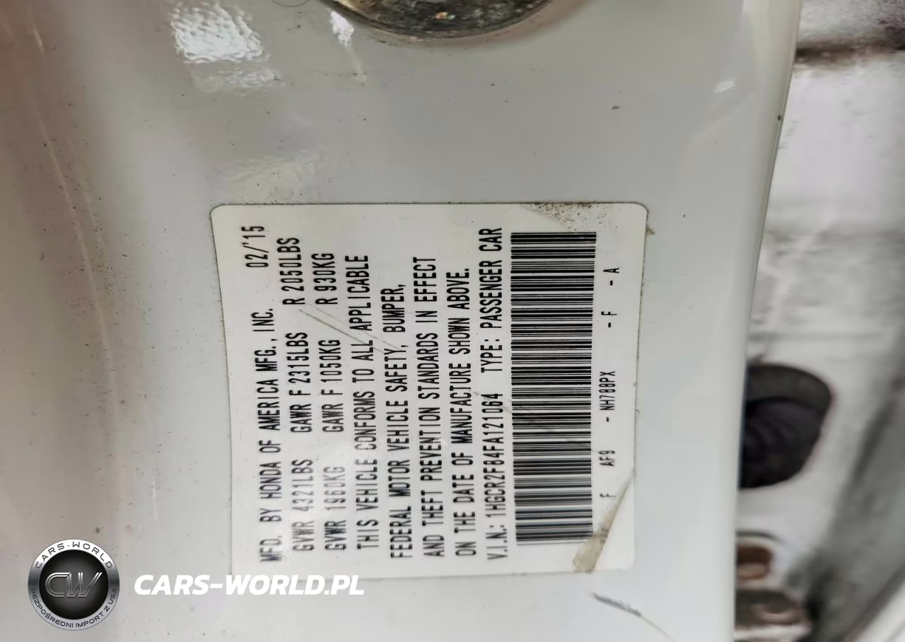 2015 Honda Accord Exl VIN:1HGCR2F84FA121064 - 12