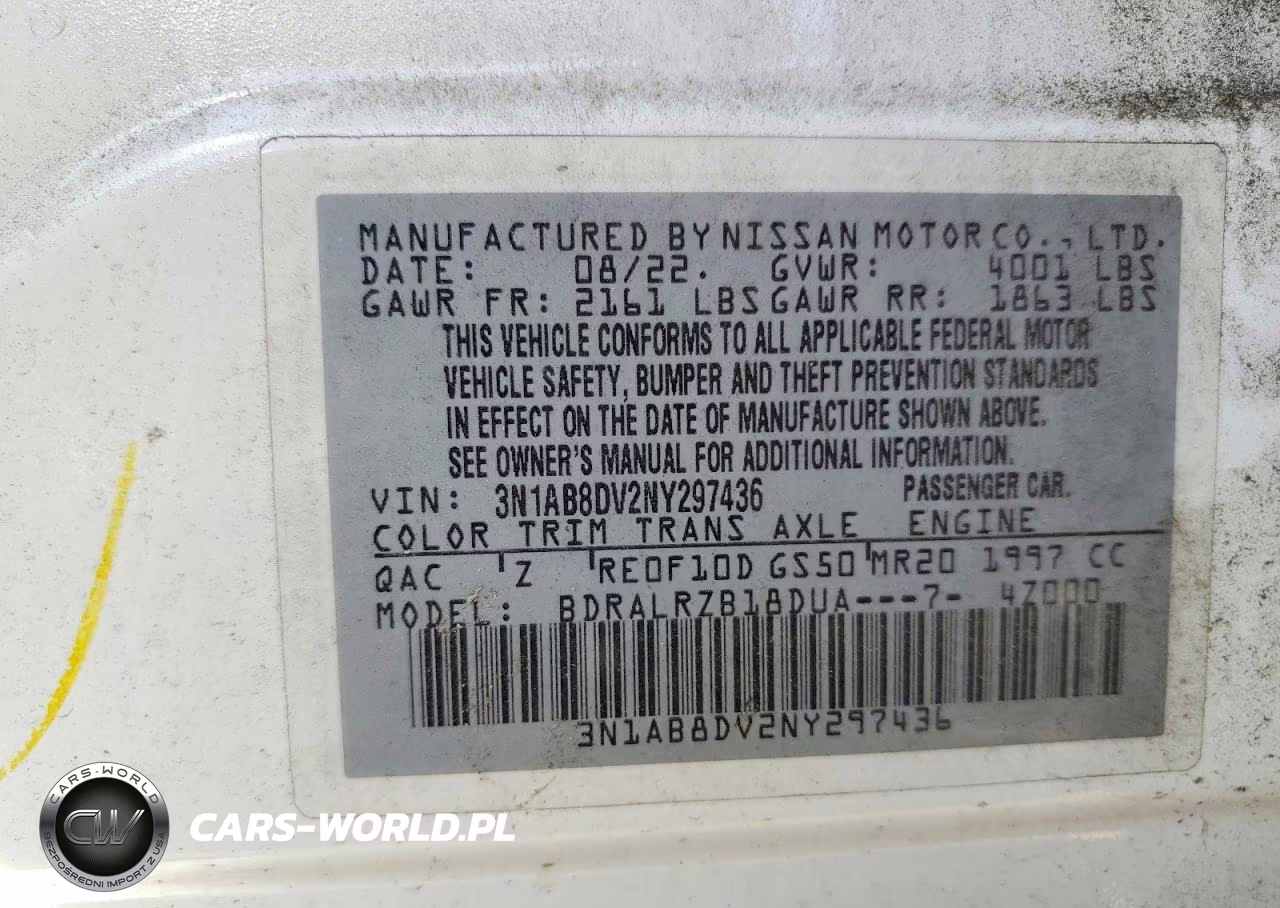 2022 Nissan Sentra Sr VIN:3N1AB8DV2NY297436 - 12