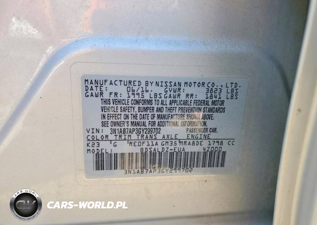 2016 Nissan Sentra Sv VIN:3N1AB7AP3GY299702 - 13