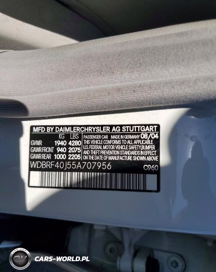 2005 Mercedes-Benz C 230K Sport Sedan VIN:WDBRF40J55A707956 - 12
