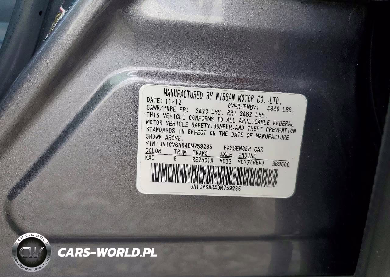 2013 Infiniti G37 Sedan X VIN:JN1CV6AR4DM759265 - 12