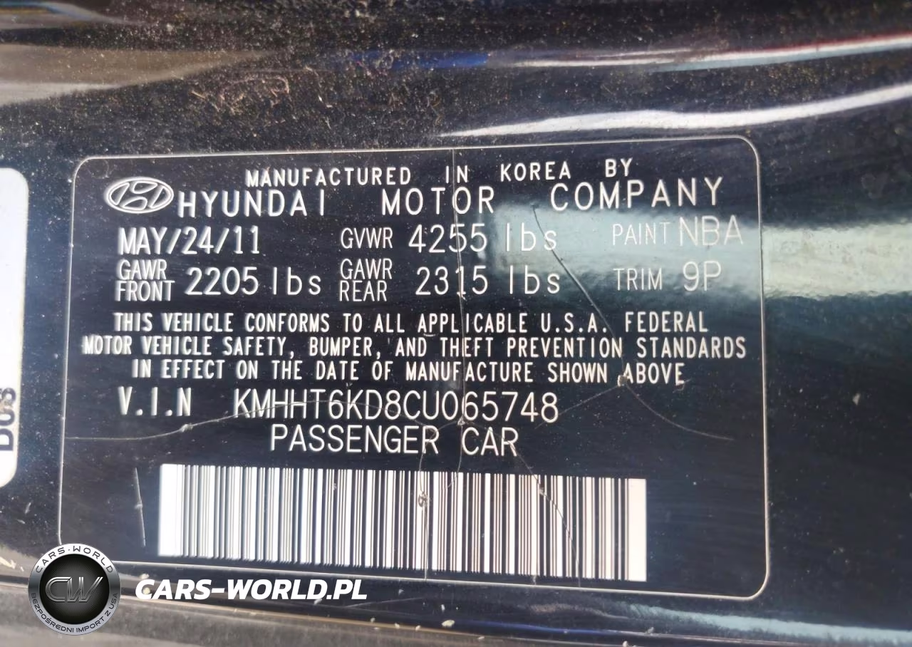 2012 Hyundai Genesis Coupe 2.0T VIN:KMHHT6KD8CU065748 - 12