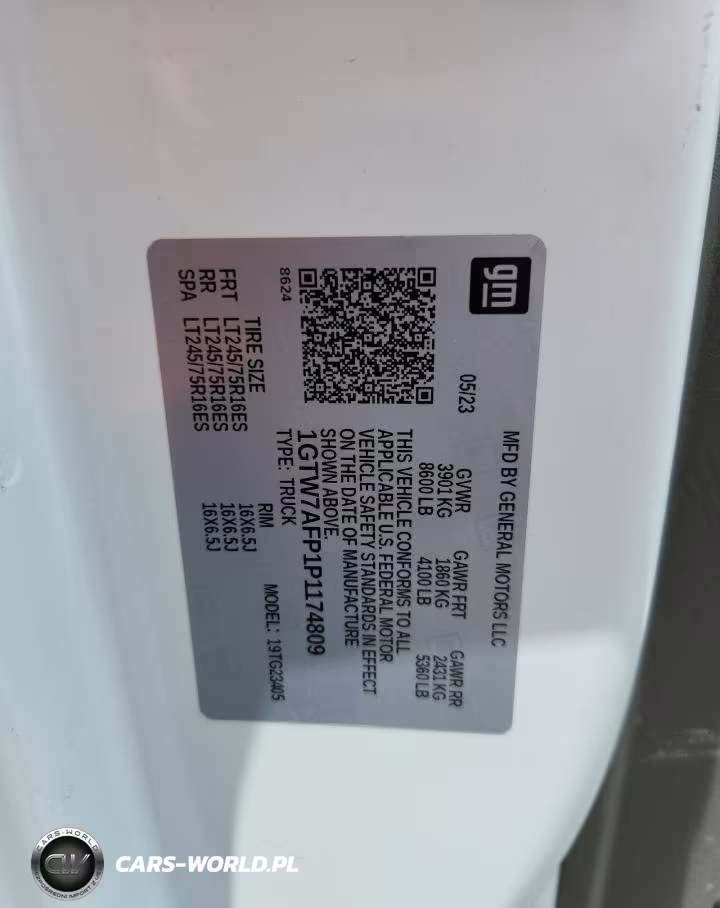 2023 GMC Savana 2500 Cargo Delivery Van VIN:1GTW7AFP1P1174809 - 13