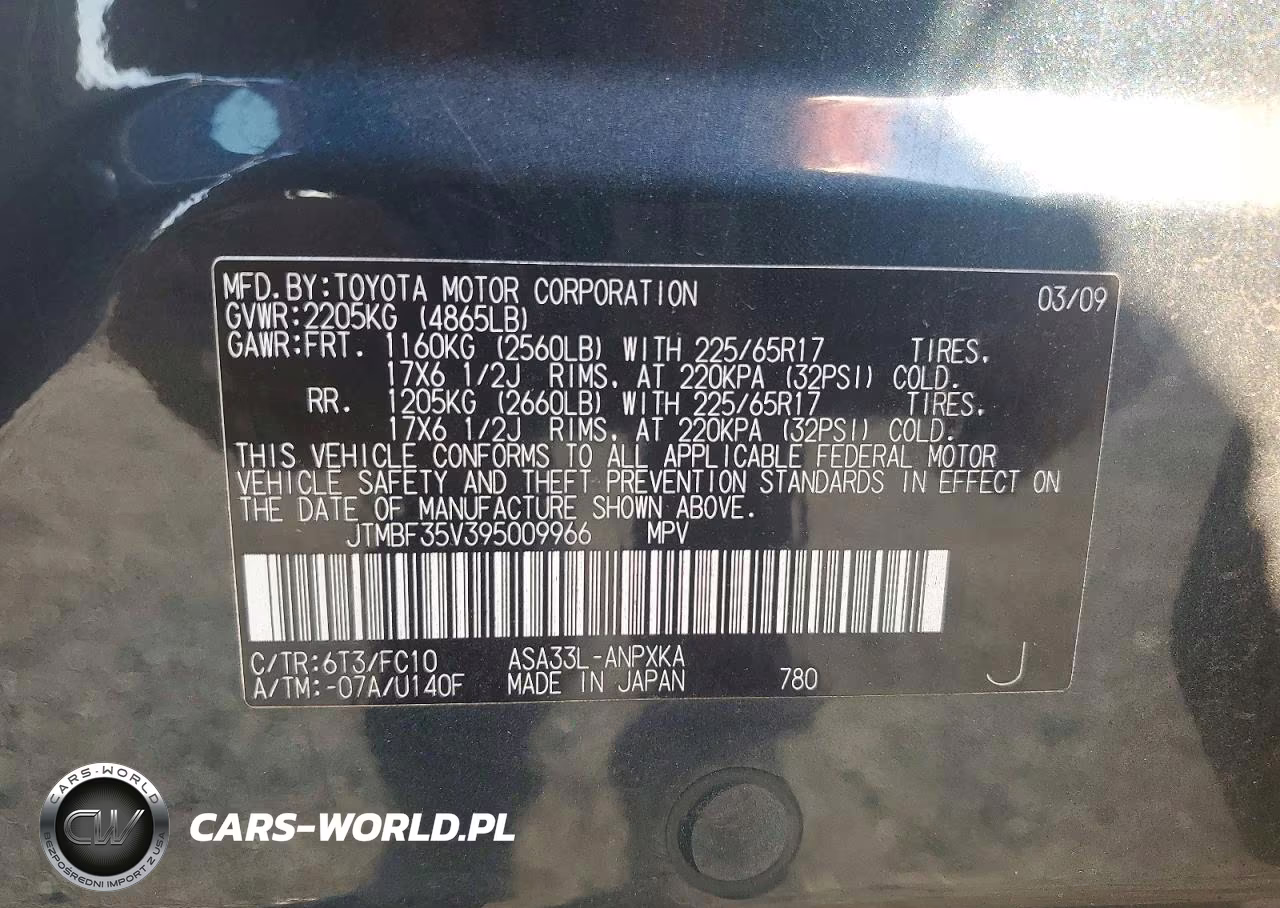 2009 Toyota Rav4 Base VIN:JTMBF35V395009966 - 13