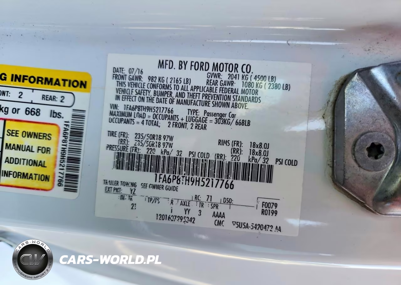 2017 Ford Mustang VIN:1FA6P8TH9H5217766 - 12