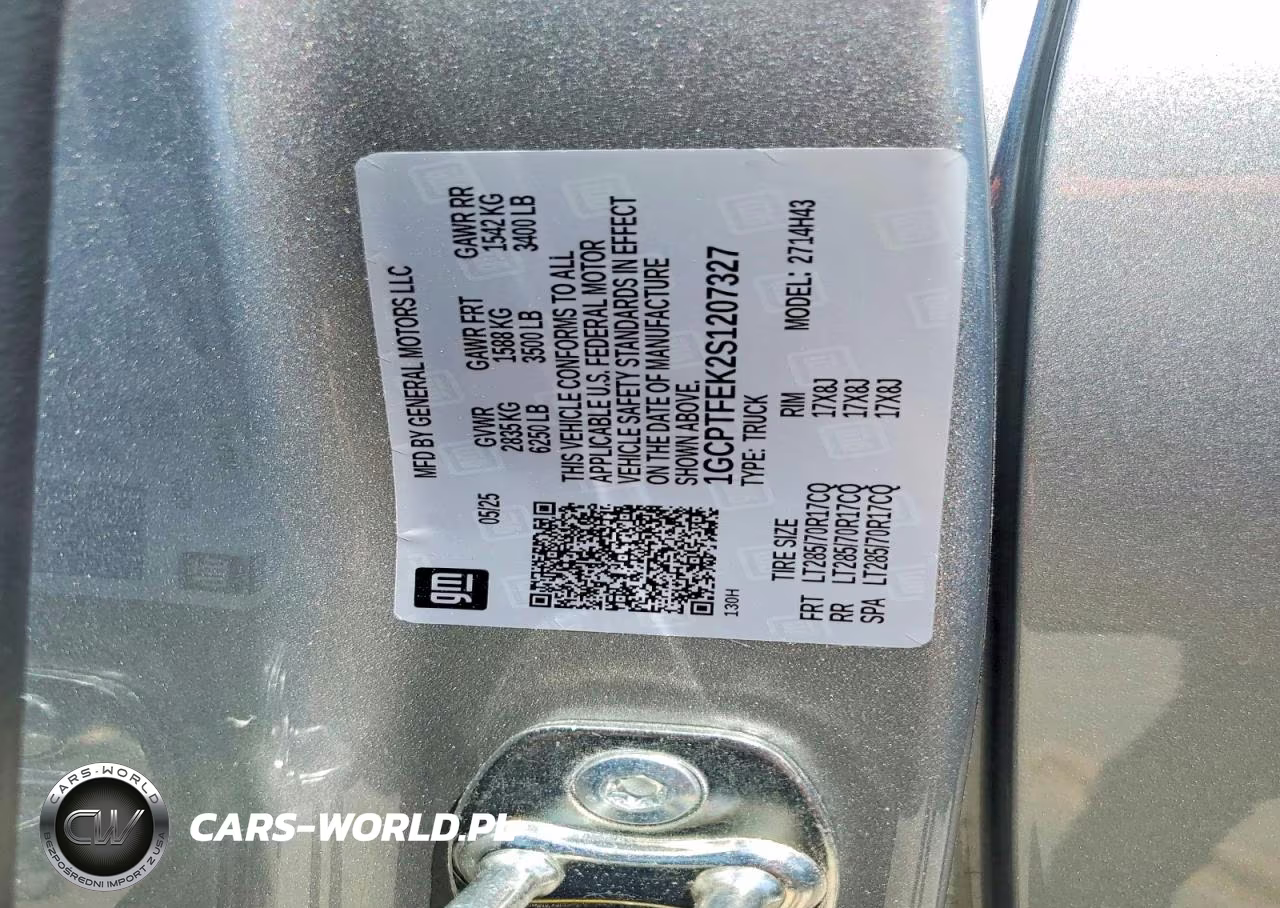2025 Chevrolet Colorado Zr2 VIN:1GCPTFEK2S1207327 - 12