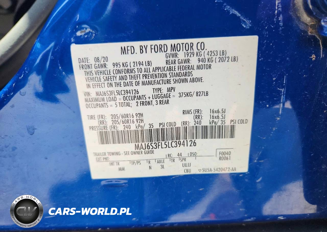 2020 Ford Ecosport S VIN:MAJ6S3FL5LC394126 - 13