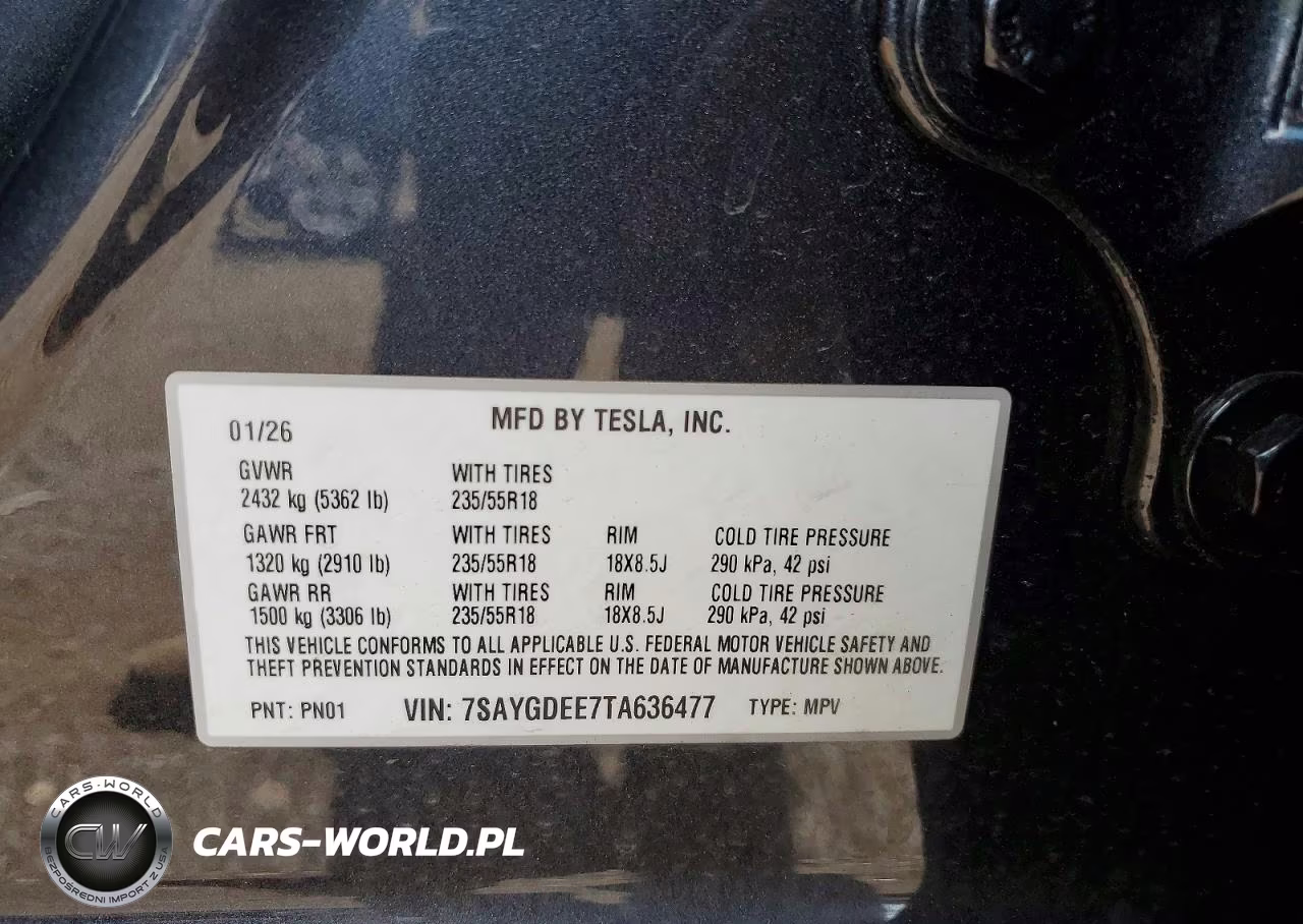 2026 Tesla Model Y VIN:7SAYGDEE7TA636477 - 12