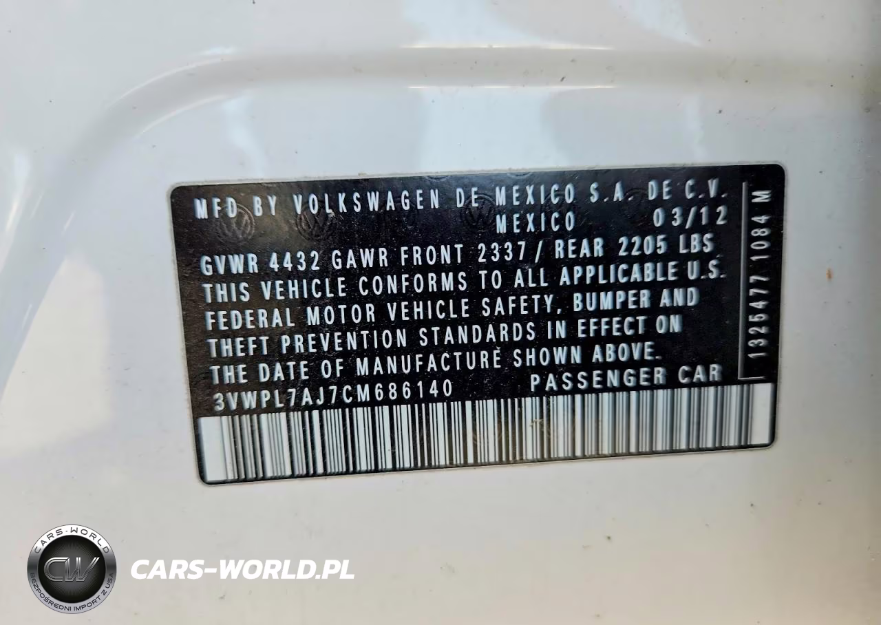 VOLKSWAGEN JETTA SPORTWAGEN VIN:3VWPL7AJ7CM686140 - 12