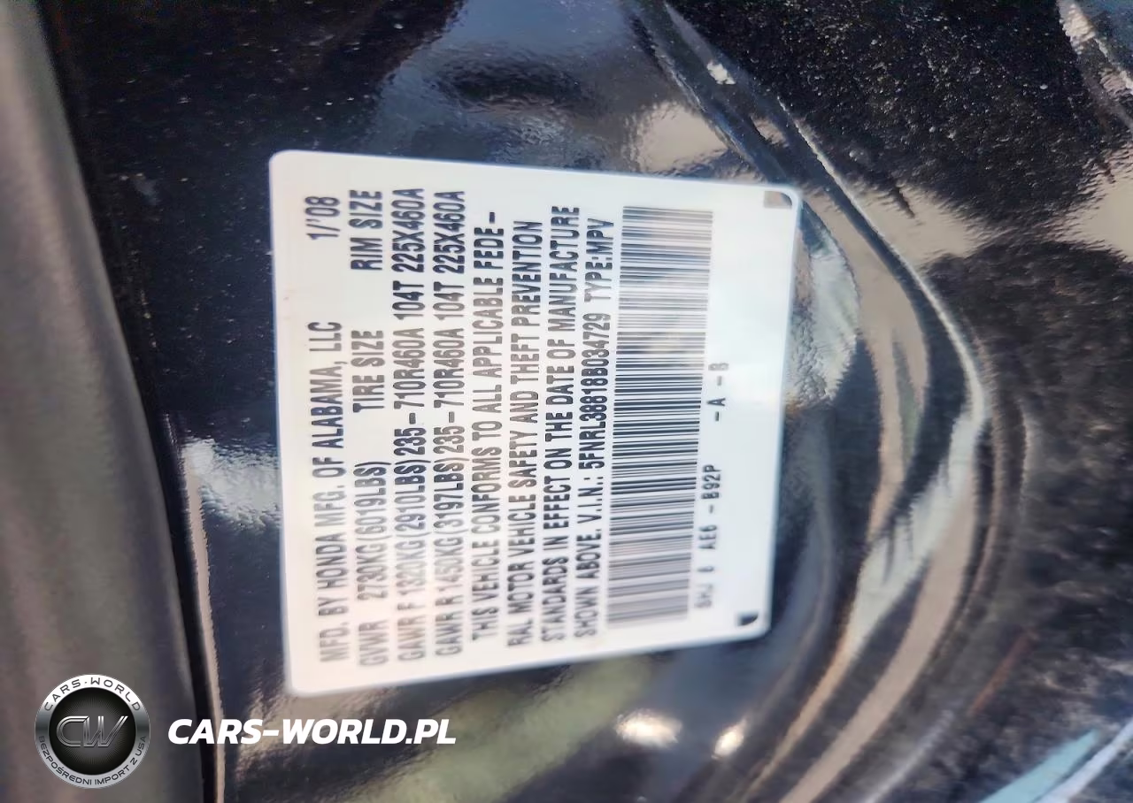 2008 Honda Odyssey Touring VIN:5FNRL38818B034729 - 13