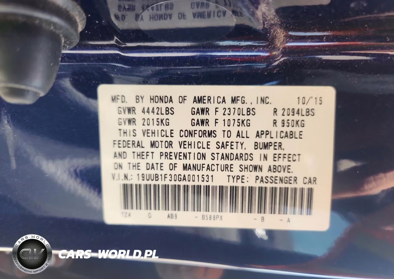 2016 Acura Tlx VIN:19UUB1F30GA001531 - 12