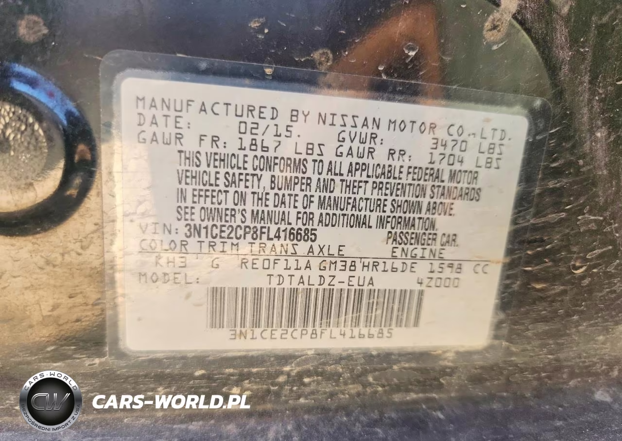 2015 Nissan Versa Note Sv VIN:3N1CE2CP8FL416685 - 12
