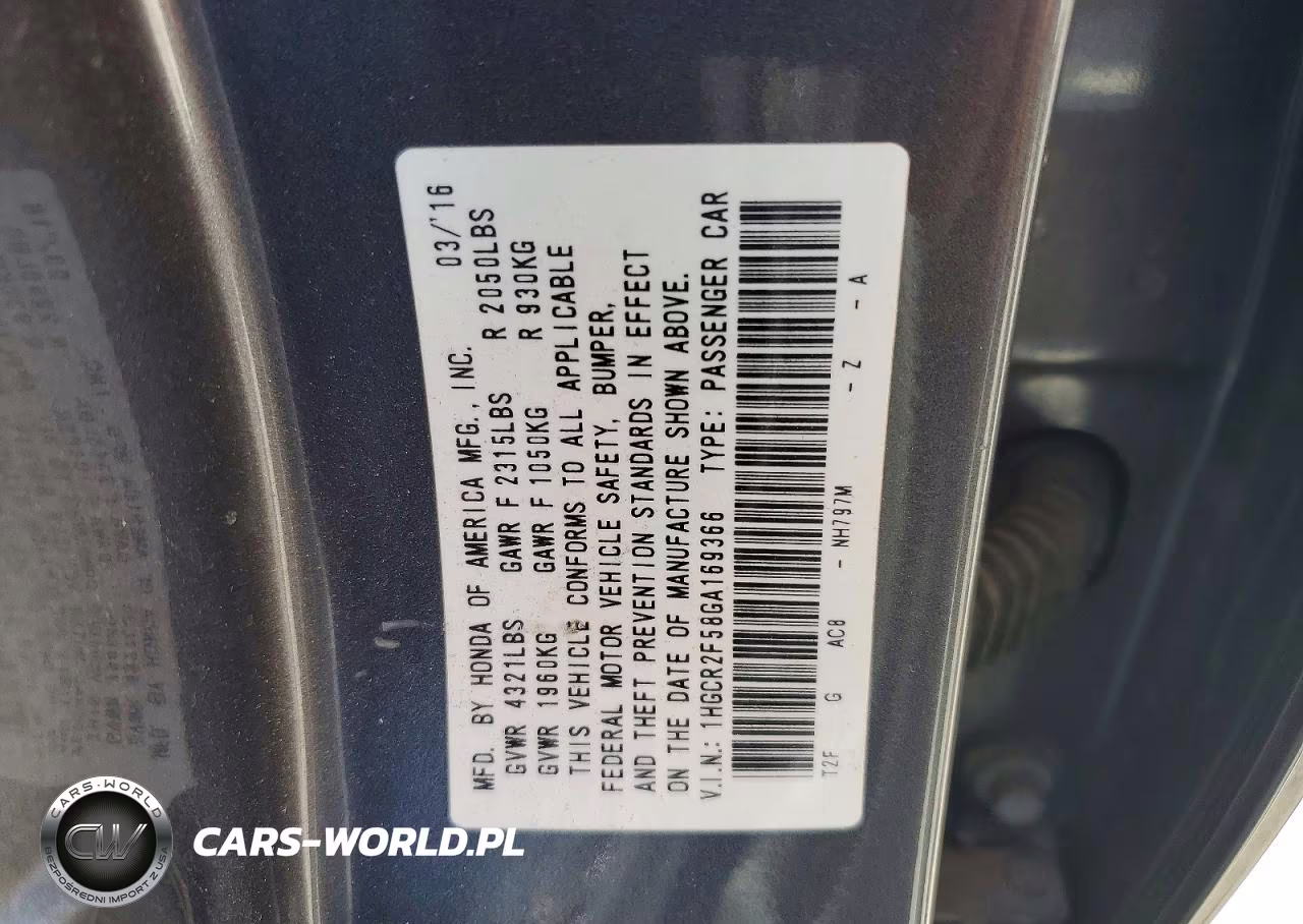 2016 Honda Accord Sport VIN:1HGCR2F58GA169366 - 12