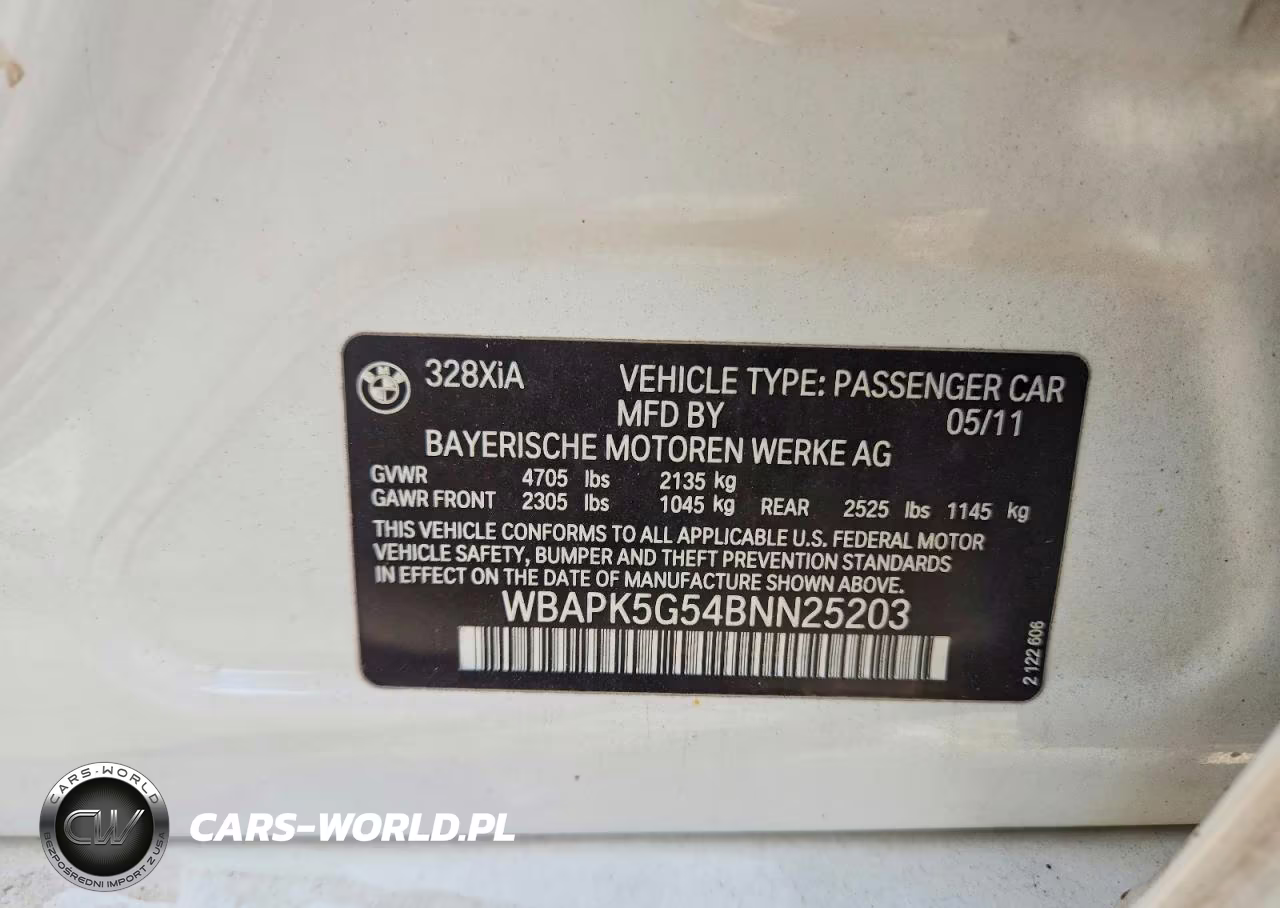 2011 BMW 328 Xi Sulev VIN:WBAPK5G54BNN25203 - 12