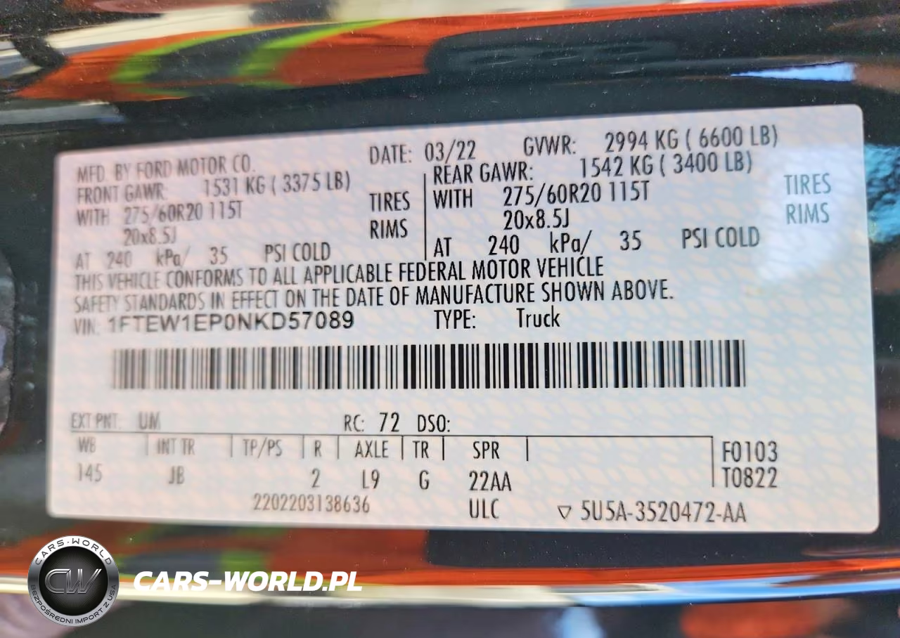 2022 Ford F150 Supercrew VIN:1FTEW1EP0NKD57089 - 13