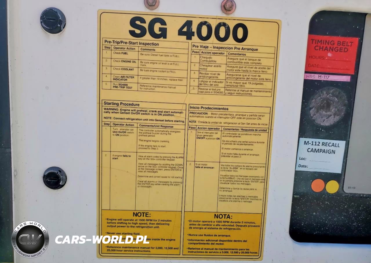 2014 Thermo King Sg 4000 - Generator Set VIN:AKA5001806 - 9
