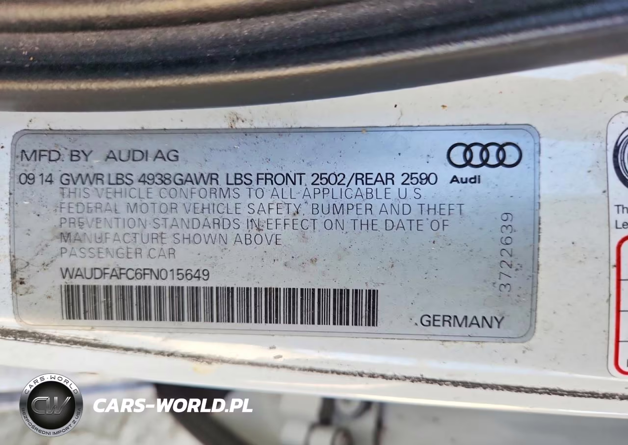 2015 Audi A6 Premium Plus VIN:WAUDFAFC6FN015649 - 13