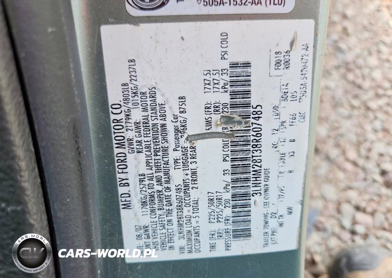 2008 Lincoln Mkz VIN:3LNHM28T38R607485 - 12