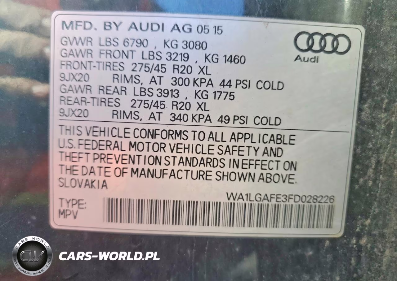 2015 Audi Q7 Premium Plus VIN:WA1LGAFE3FD028226 - 12