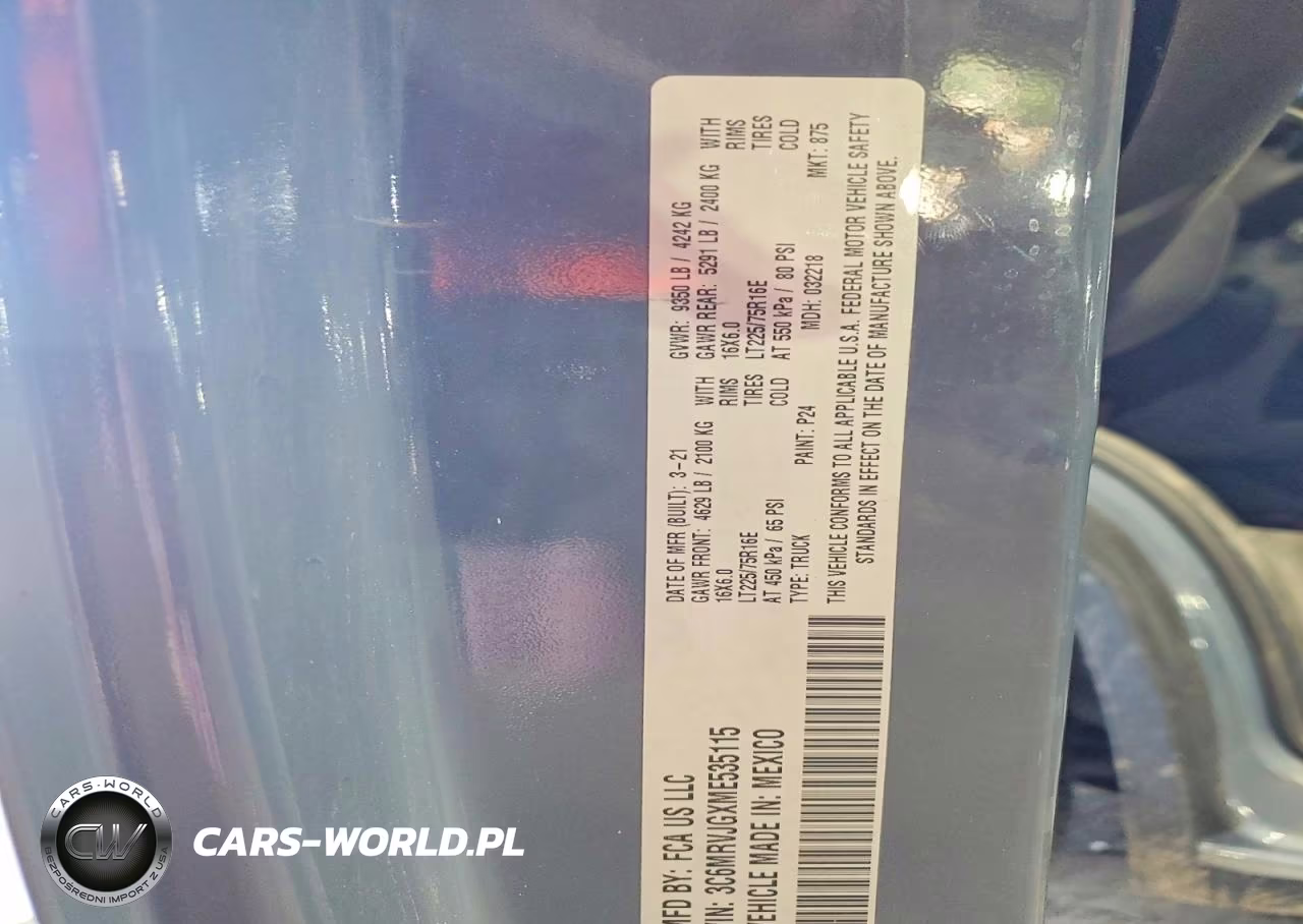 2021 Ram Promaster 3500 Delivery Van VIN:3C6MRVJGXME535115 - 14