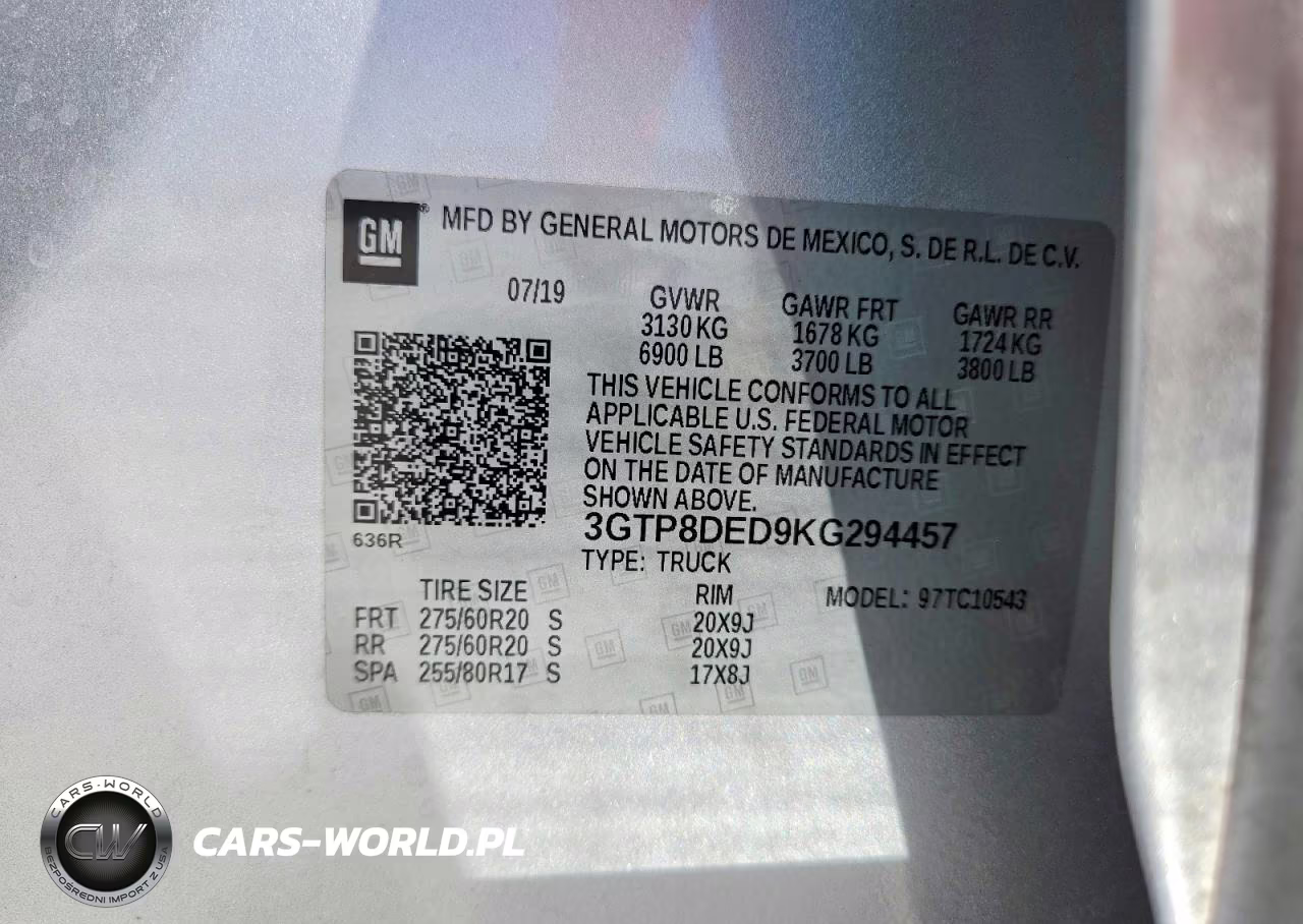 2019 GMC Sierra C1500 Slt VIN:3GTP8DED9KG294457 - 12
