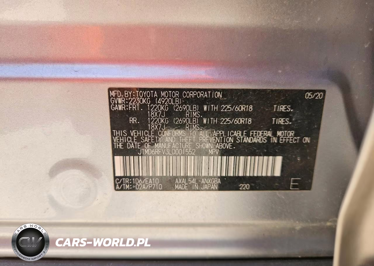2020 Toyota Rav4 Limited VIN:JTMD6RFV3LD001552 - 13