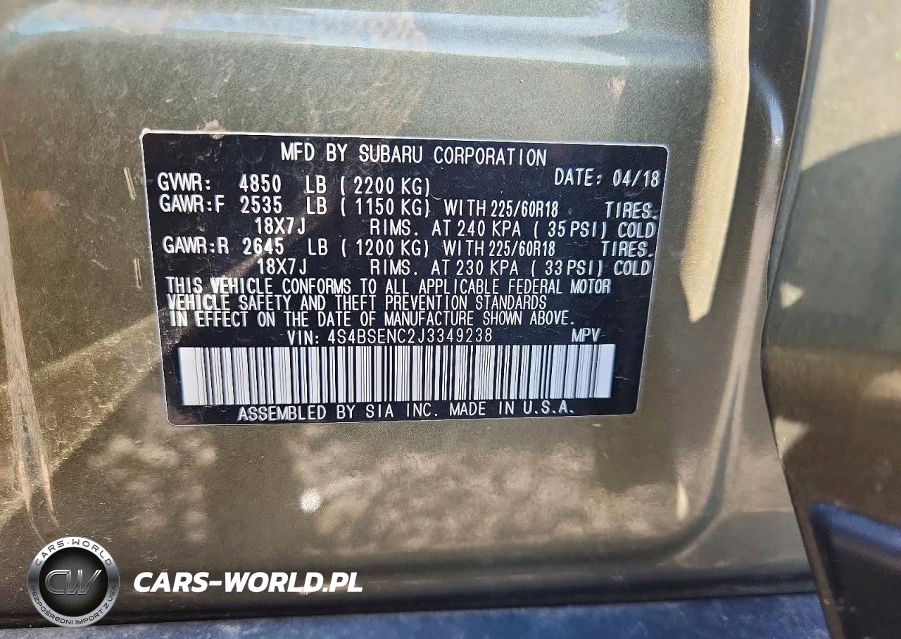 2018 Subaru Outback 3.6R Limited VIN:4S4BSENC2J3349238 - 12