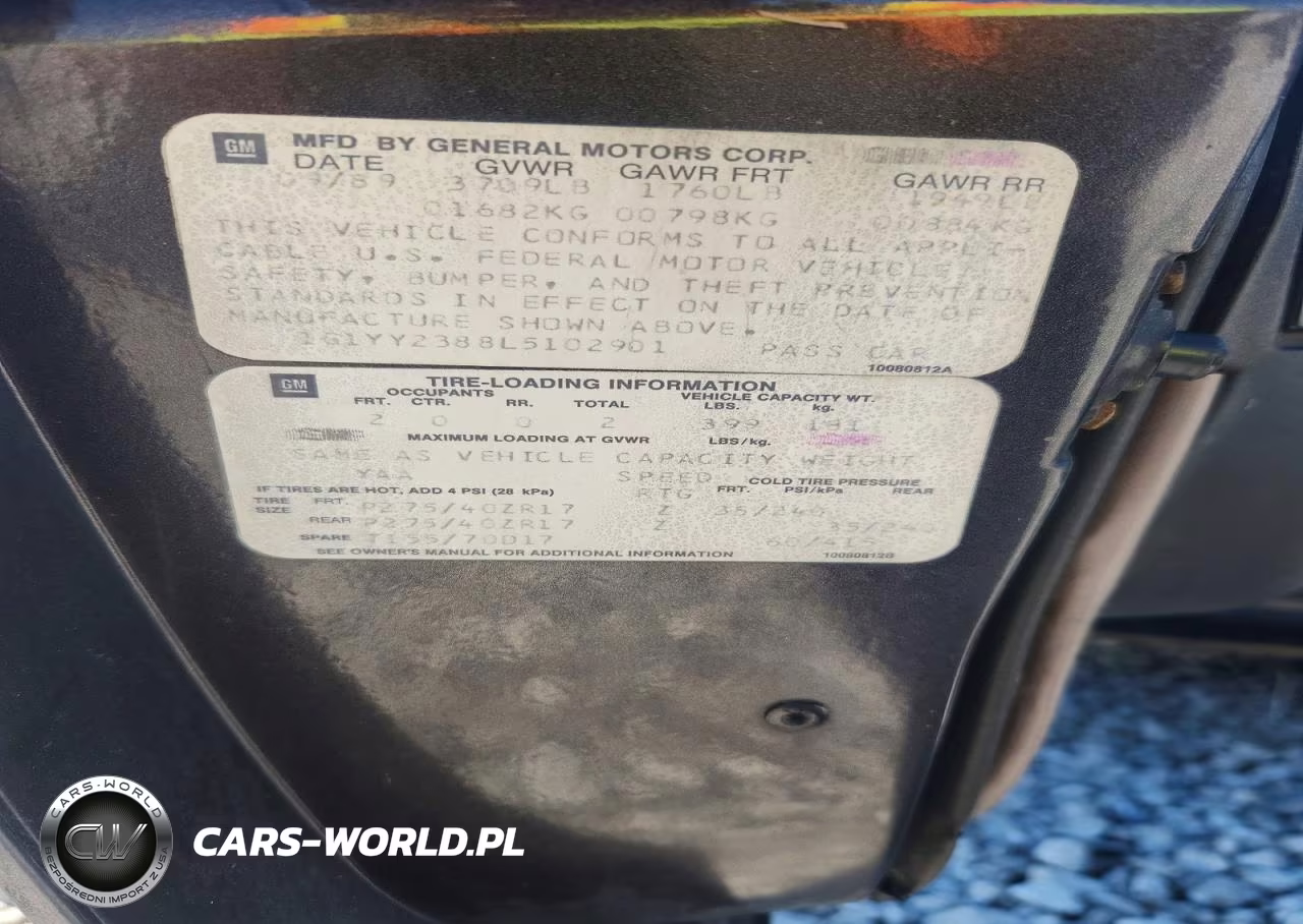 1990 Chevrolet Corvette VIN:1G1YY2388L5102901 - 12